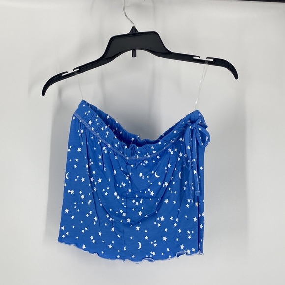 Jenni Womens Moon And Stars Lettuce-Edge Crew Sleep Pajama Sets Navy L, $50 NWT - Picture 5 of 5